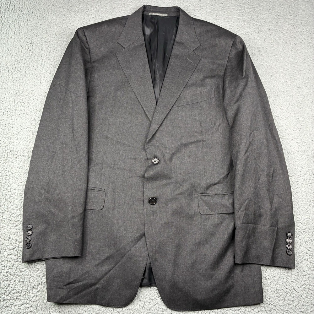 Canali Men's 44 Gray 100% Wool 2 Button Blazer Sport Coat Italy